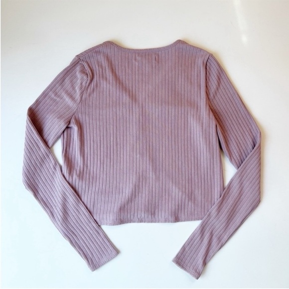 Madewell Provence Grape Ribbed Crop Cardigan Small Cozy Knit Sweater - Picture 9 of 12